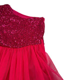 J'Aime' Abito Monospalla tinta unita con Paillettes Fuxia per Bambina 4907G FUXIA J'AIME' 