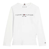 TOMMY HILFIGER shirt girocollo tinta unita con stampa in contrasto Bianco per Bambino KS0KS00202X BIANCO TOMMY HILFIGER 