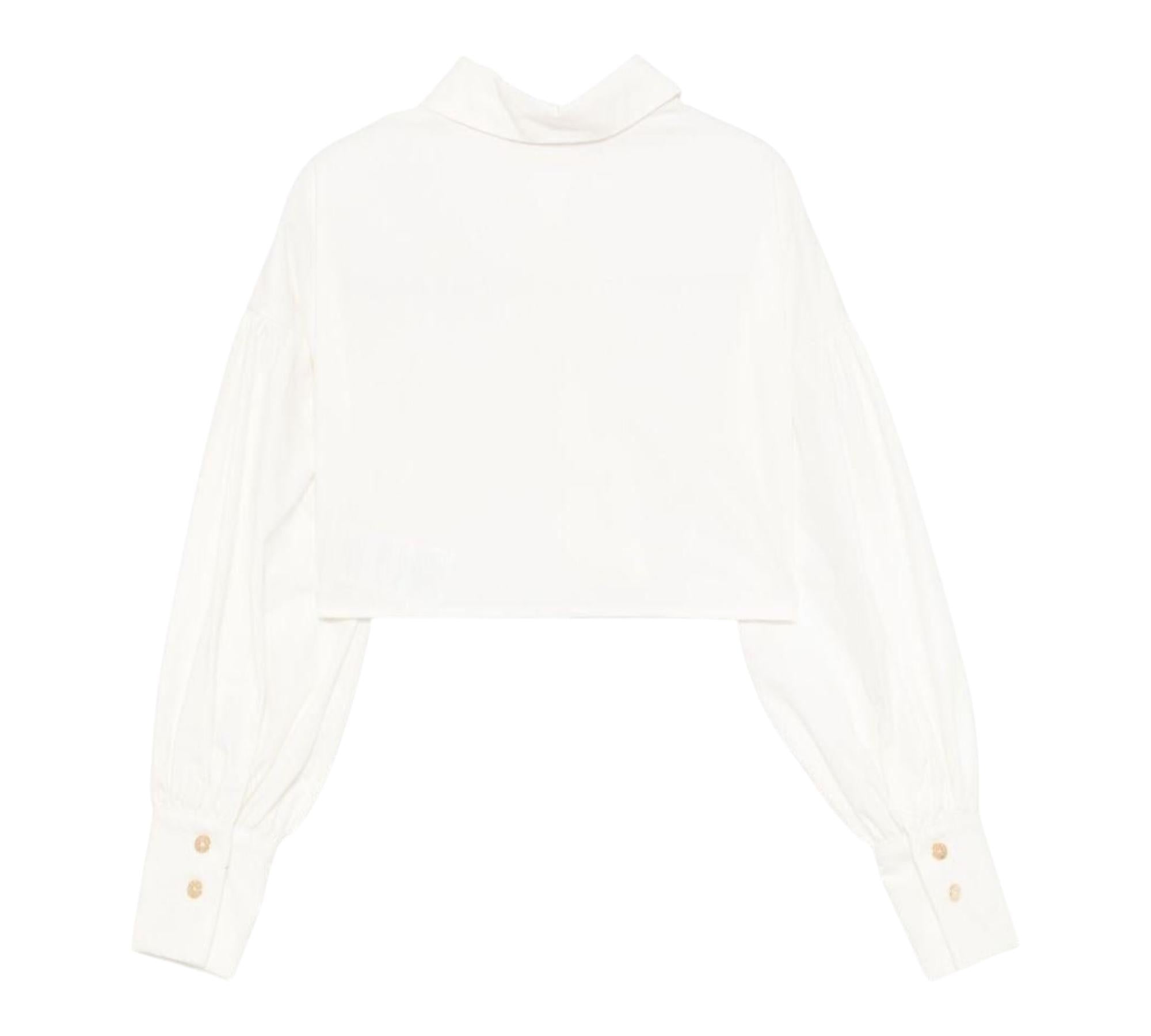 Elisabetta Franchi Camicia Manica Lunga Tinta Unita con Ricami per Bambina EFCA263 PANNA ELISABETTA FRANCHI 