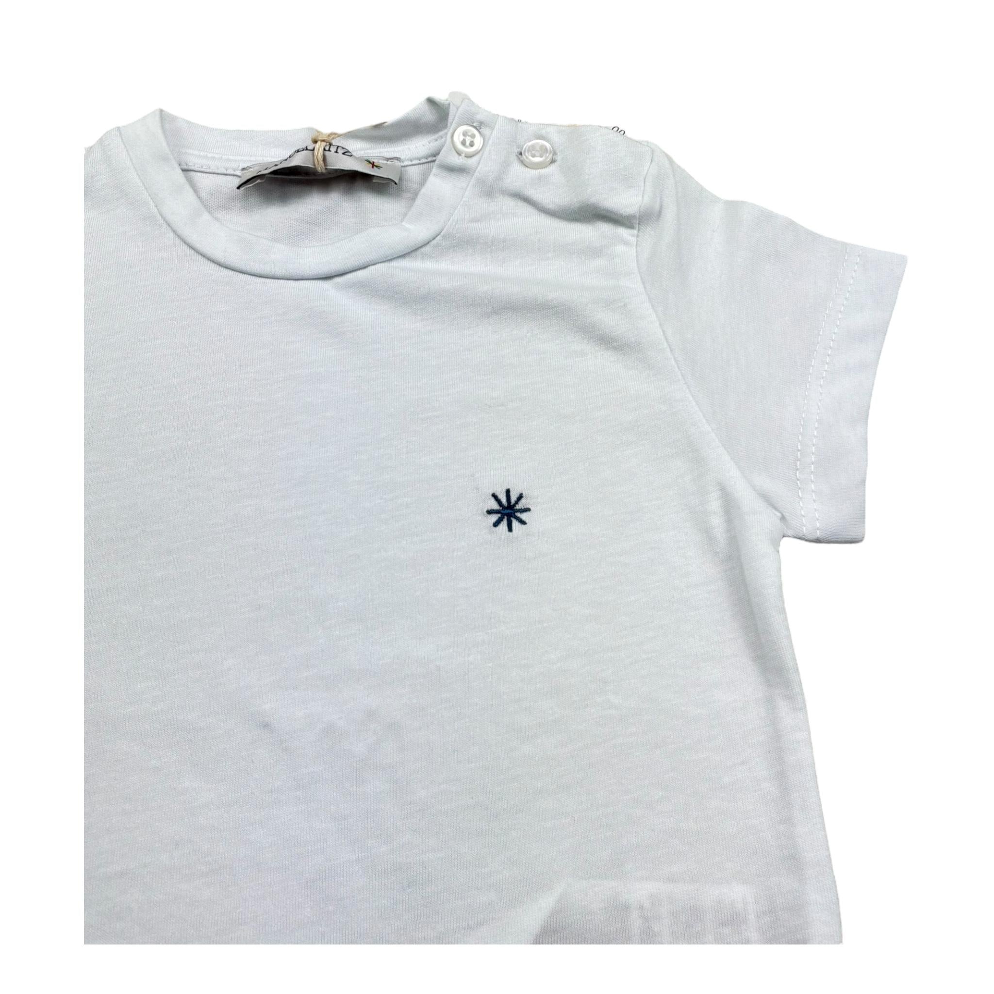 Manuel Ritz T-Shirt Girocollo Tinta Unita con Logo per Neonato MR3120N BIANCO MANUEL RITZ 