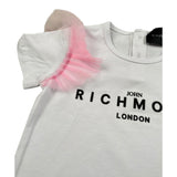 John Richmond T-Shirt Girocollo Tinta Unita con Tulle per Neonata RIP25041TS BIANCO JOHN RICHMOND 