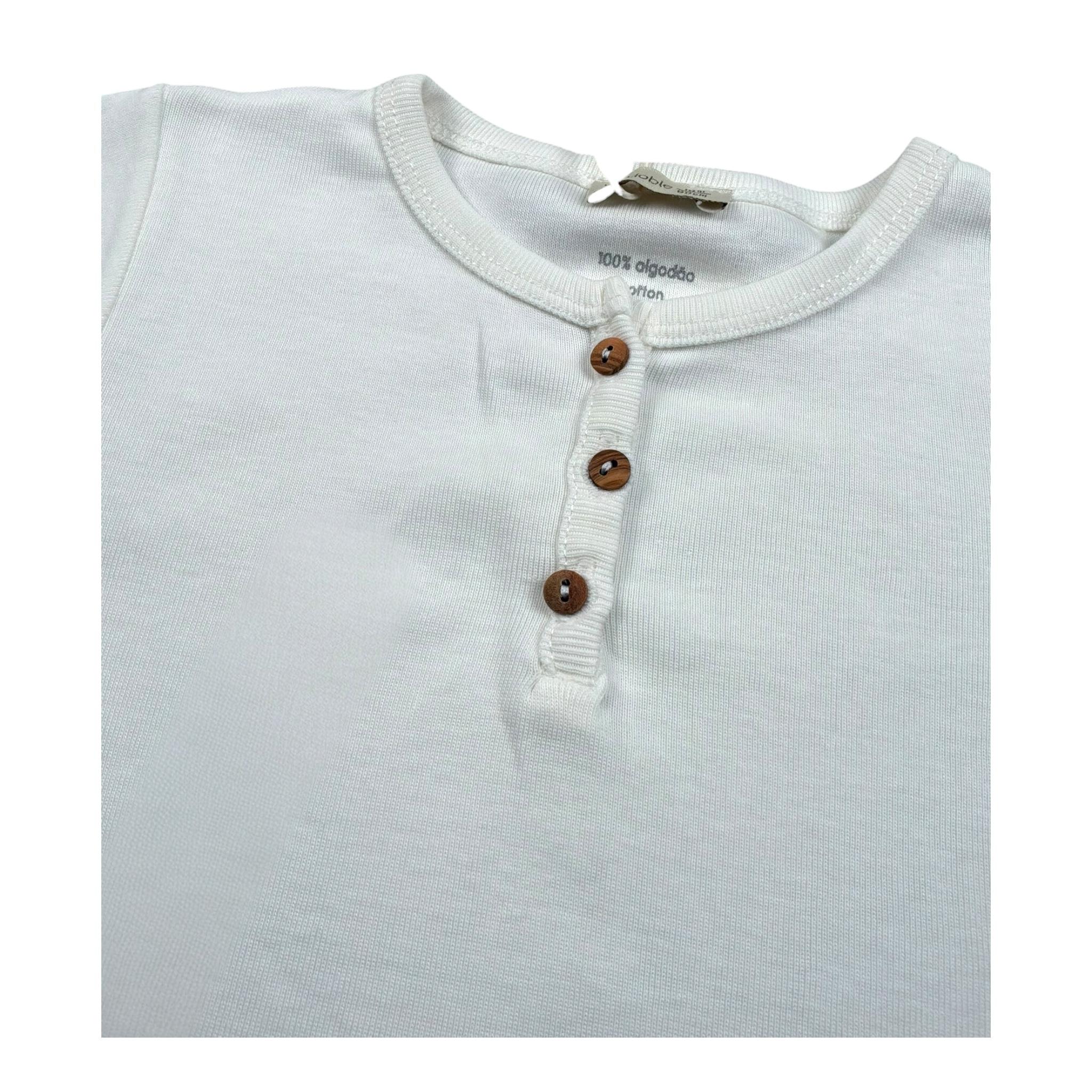 Wedoble T-Shirt Girocollo Tinta Unita con Bottoni per Neonato V2511602A PANNA WEDOBLE 