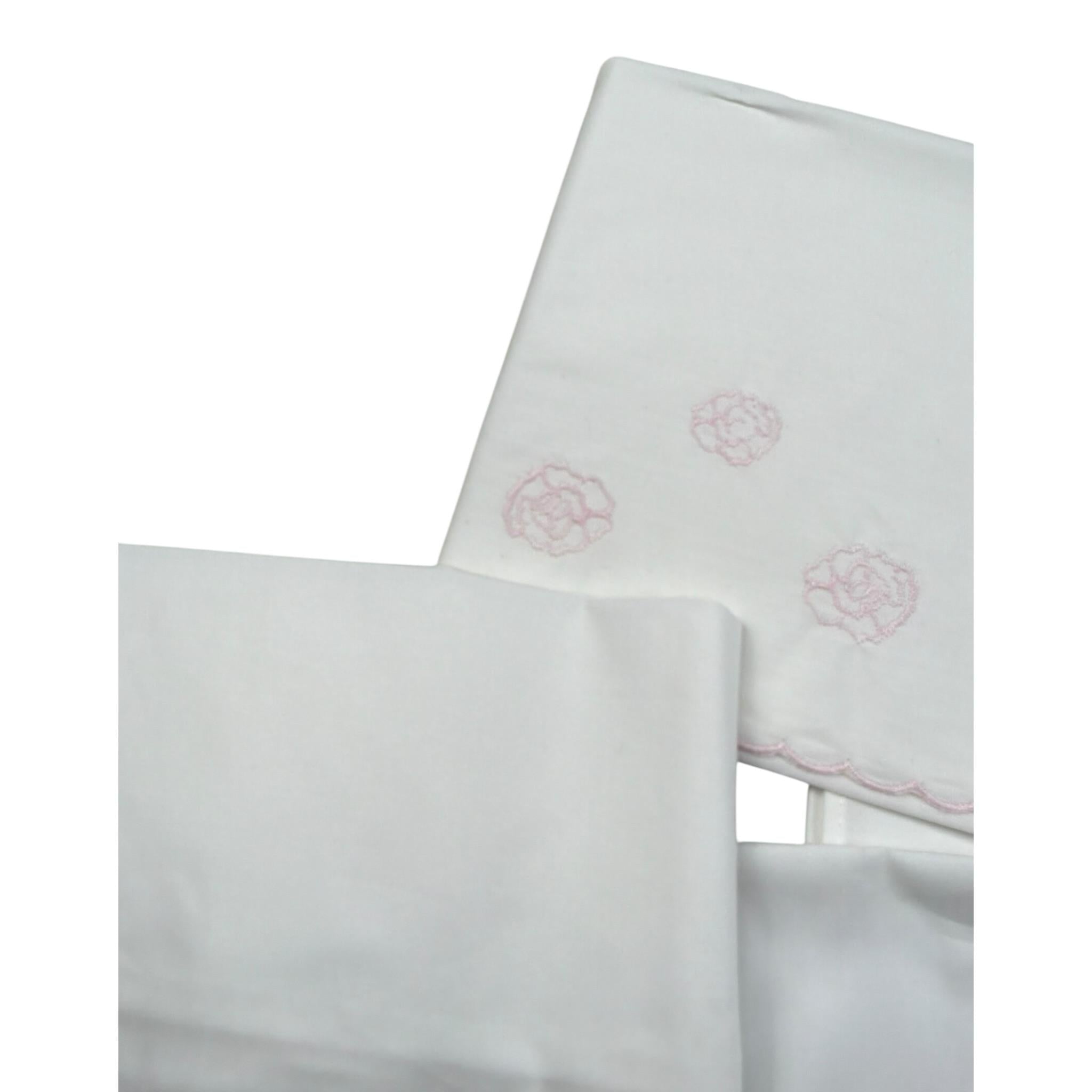 Barcellino Set Lenzuola 3 Pezzi Tinta Unita per Neonata 105813 BIANCO BARCELLINO 