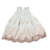 Caffe' D'Orzo Abito Giromanica Tinta Unita con Ricami per Neonata ZW1B32X BIANCO CAFFE' D'ORZO 