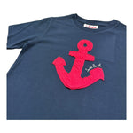 Saint Barth T-Shirt Girocollo Tinta Unita con Stampa per Bambino 01216L BLU SAINT BARTH 