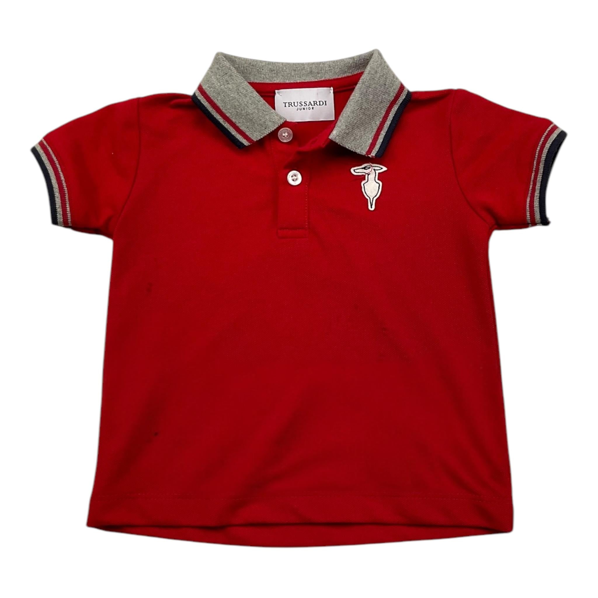 TRUSSARDI polo mezza manica tinta unita cn colletto in contrasto Rosso per Neonato TIA25033PO ROSSO TRUSSARDI 