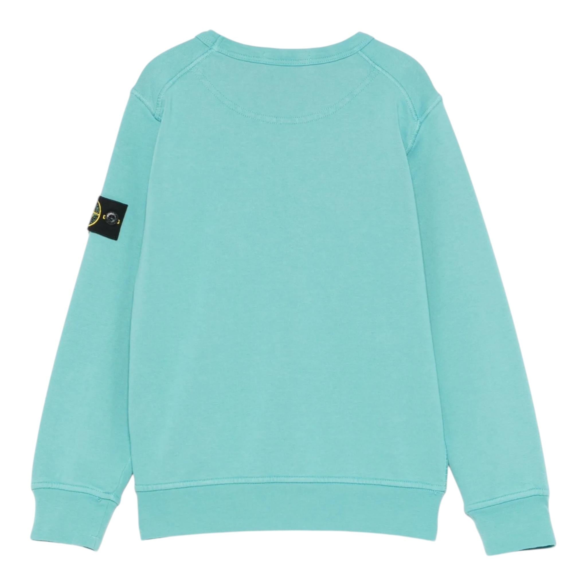 Stone Island Felpa Chiusa Girocollo Tinta Unita per Neonato K1S166100011 AZZURRO STONE ISLAND 