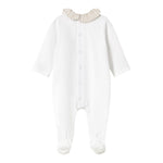 Mayoral Tutina Manica Lunga Tinta Unita con Colletto In Contrasto per Neonata 1747 BIANCO MAYORAL 