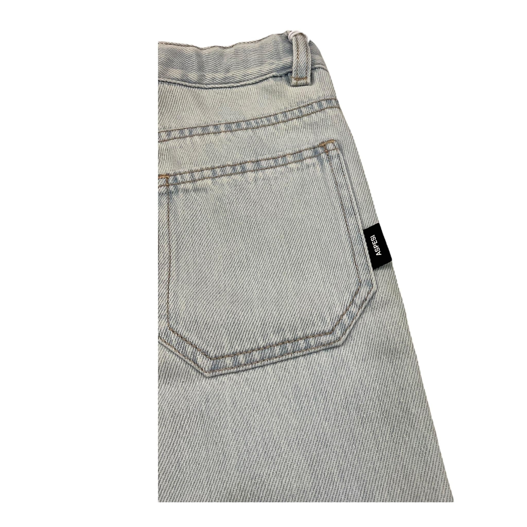 Aspesi Jeans Tinta Unita con Girovita Regolabile per Bambino S25072PLJ0042 AZZURRO ASPESI 