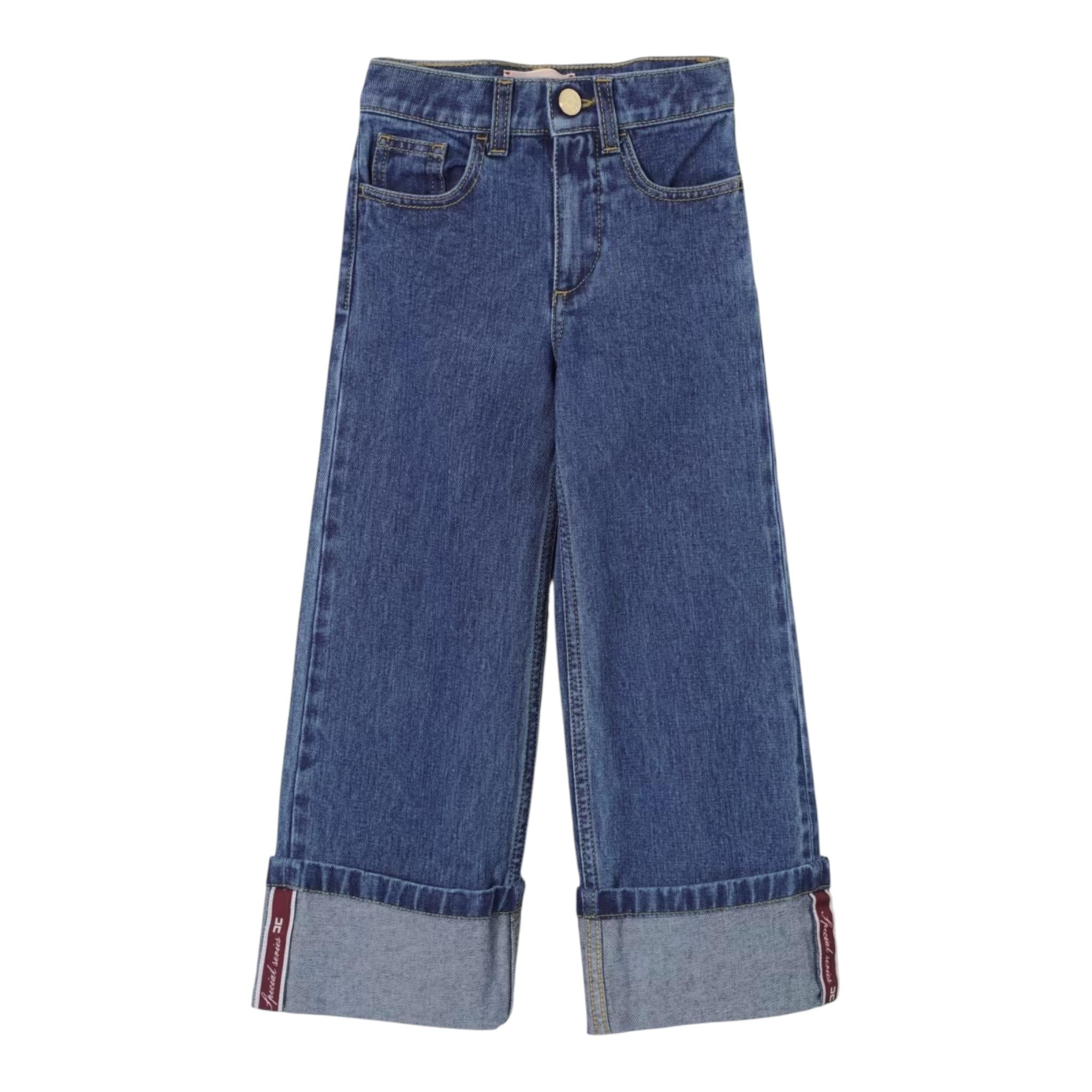 ELISABETTA FRANCHI jeans tinta unita modello a palazzo Blu per Bambina EFPA253X BLU ELISABETTA FRANCHI 