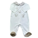Le Bebe Tutina Manica Lunga Tinta Unita con Ricami per Neonato LBB5277 BIANCO LE BEBE 