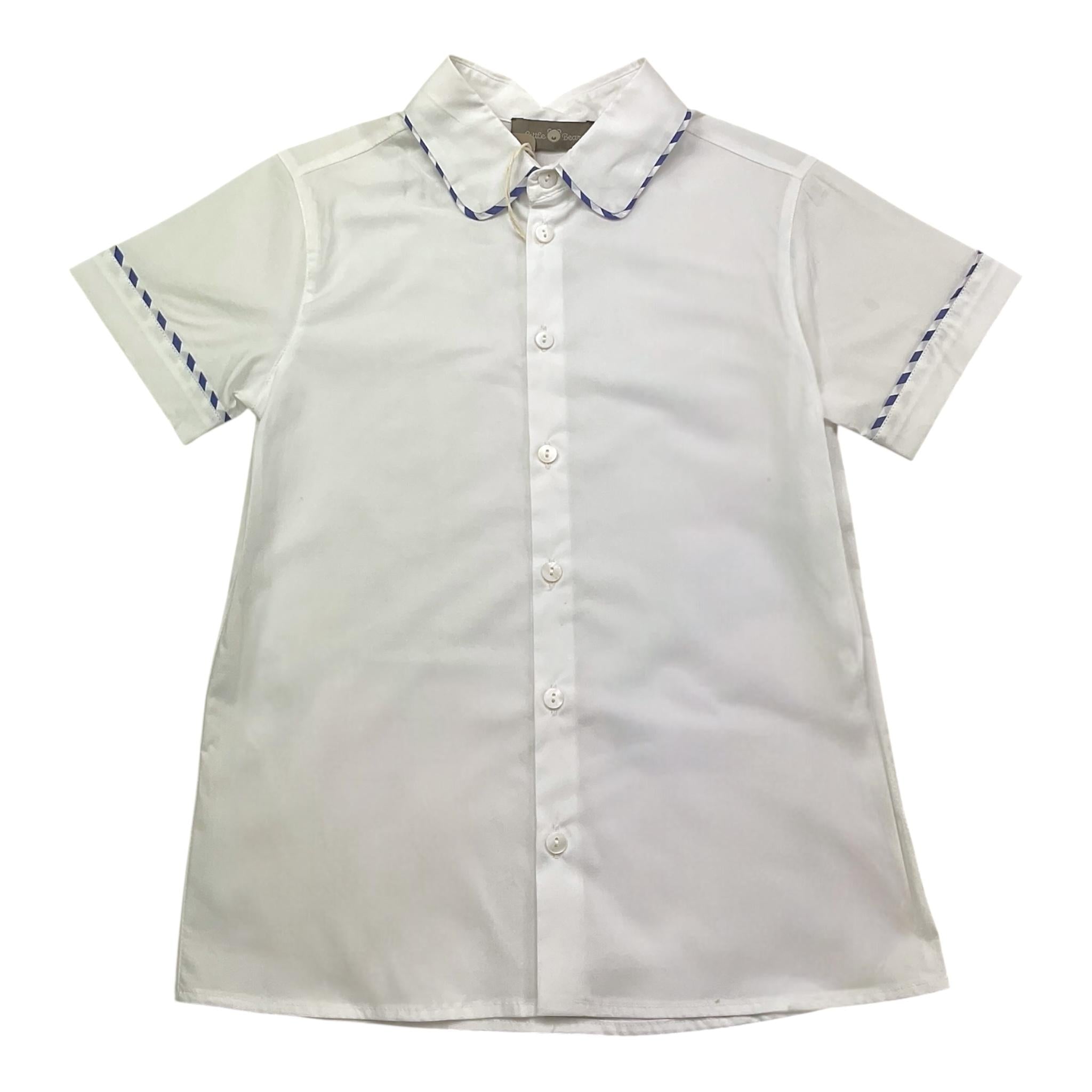 Little Bear Camicia Tinta Unita con Profili In Contrasto per Bambino 8211 BIANCO LITTLE BEAR 