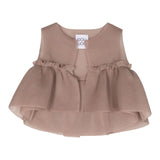 Dou Dou Gilet Tinta Unita Traforato Marrone Per Bambina
