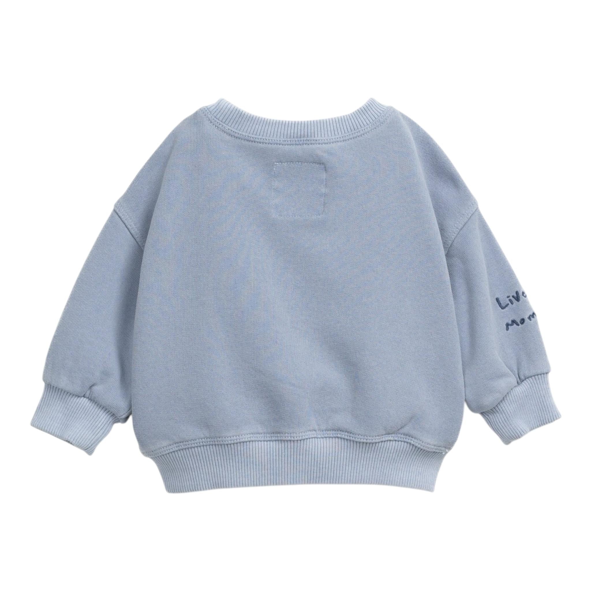 PLAY UP felpa tinta unita girocollo con stampa Azzurro per Neonato PA011AP10903N AZZURRO PLAY UP 