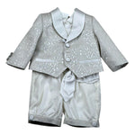 Petit Completo 5 Pezzi Giacca-Camicia-Bermuda-Cravatta-Gilet  per Neonato S3515478C PANNA PETIT 