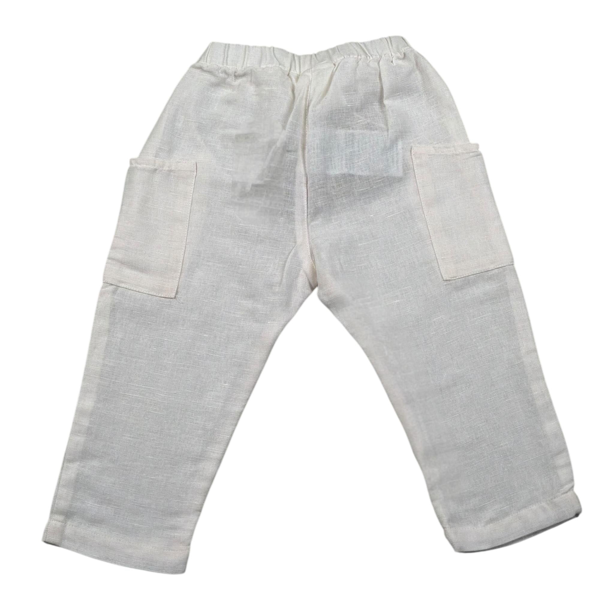 Play Up Pantalone Tinta Unita con Elastico In Vita per Neonato PA011AQ11603 PANNA PLAY UP 