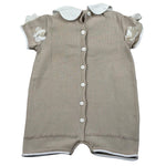 Le Coconne Pagliaccetto Tinta Unita con Applicazioni per Neonata LCN2449 BEIGE LE COCONNE 