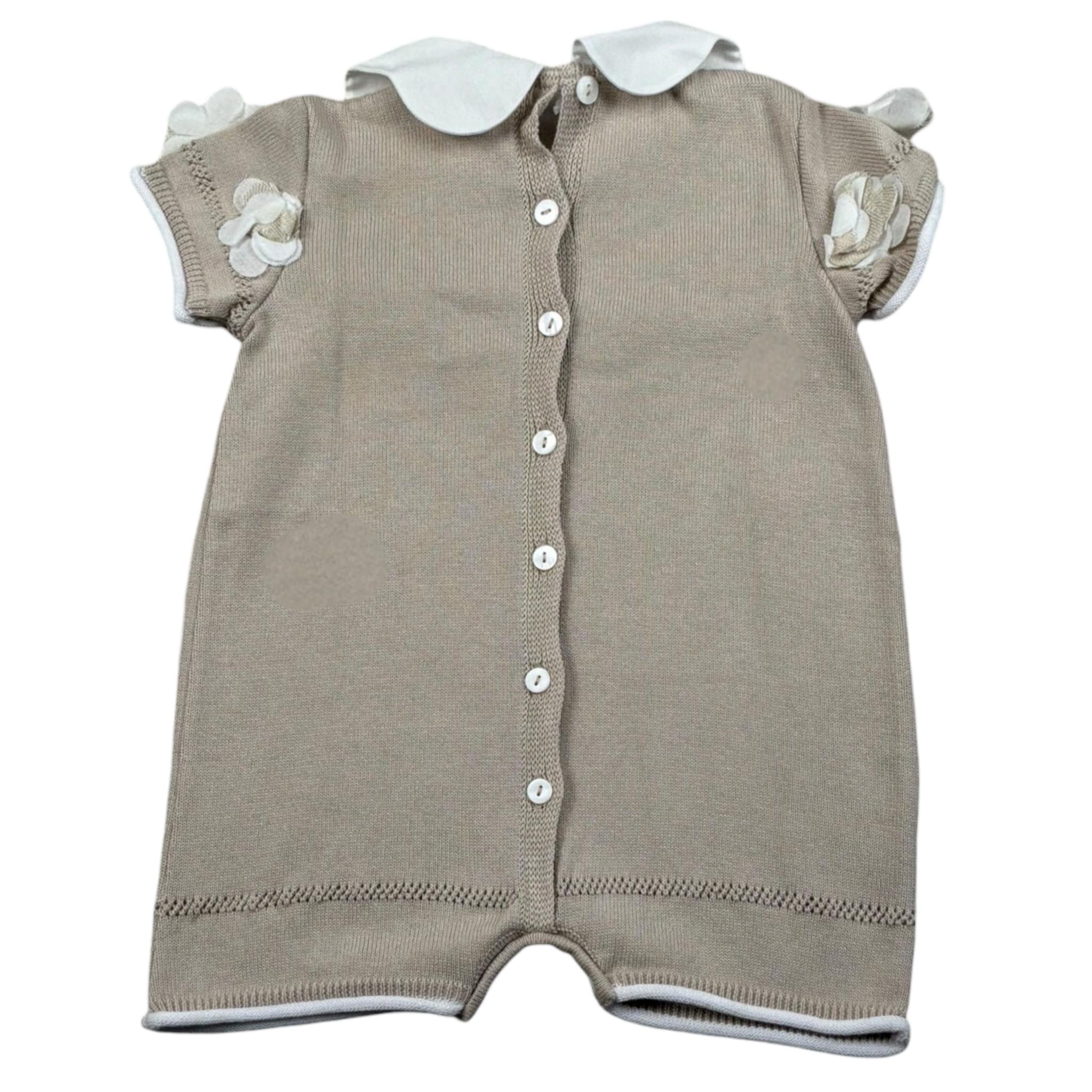 Le Coconne Pagliaccetto Tinta Unita con Applicazioni per Neonata LCN2449 BEIGE LE COCONNE 