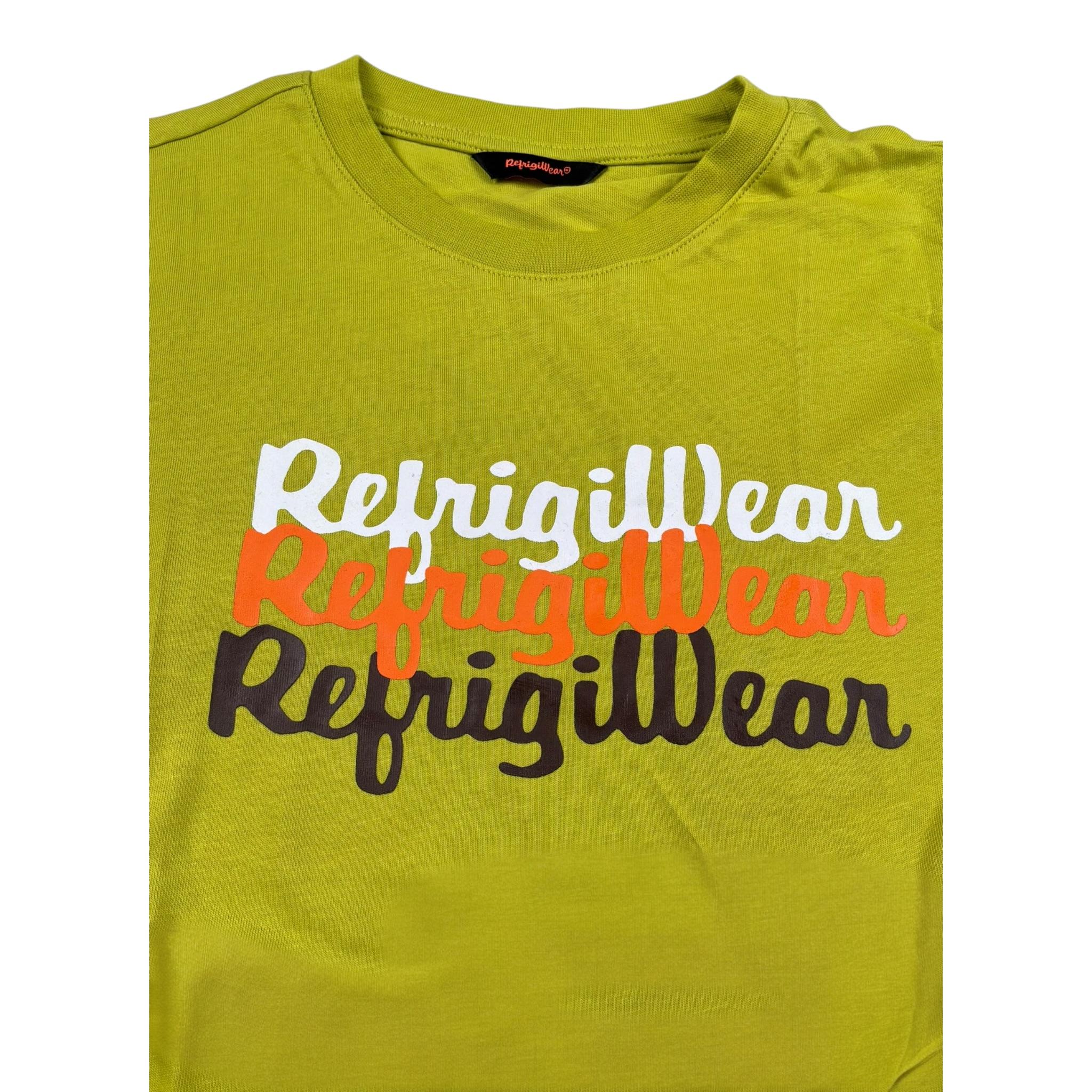 Refrigiwear T-Shirt Girocollo Tinta Unita con Stampa per Bambino 127TRMJS25 VERDE REFRIGIWEAR 