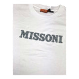 Missoni T-Shirt Girocollo Tinta Unita Con Stampa Logo Bianco Per Bambina
