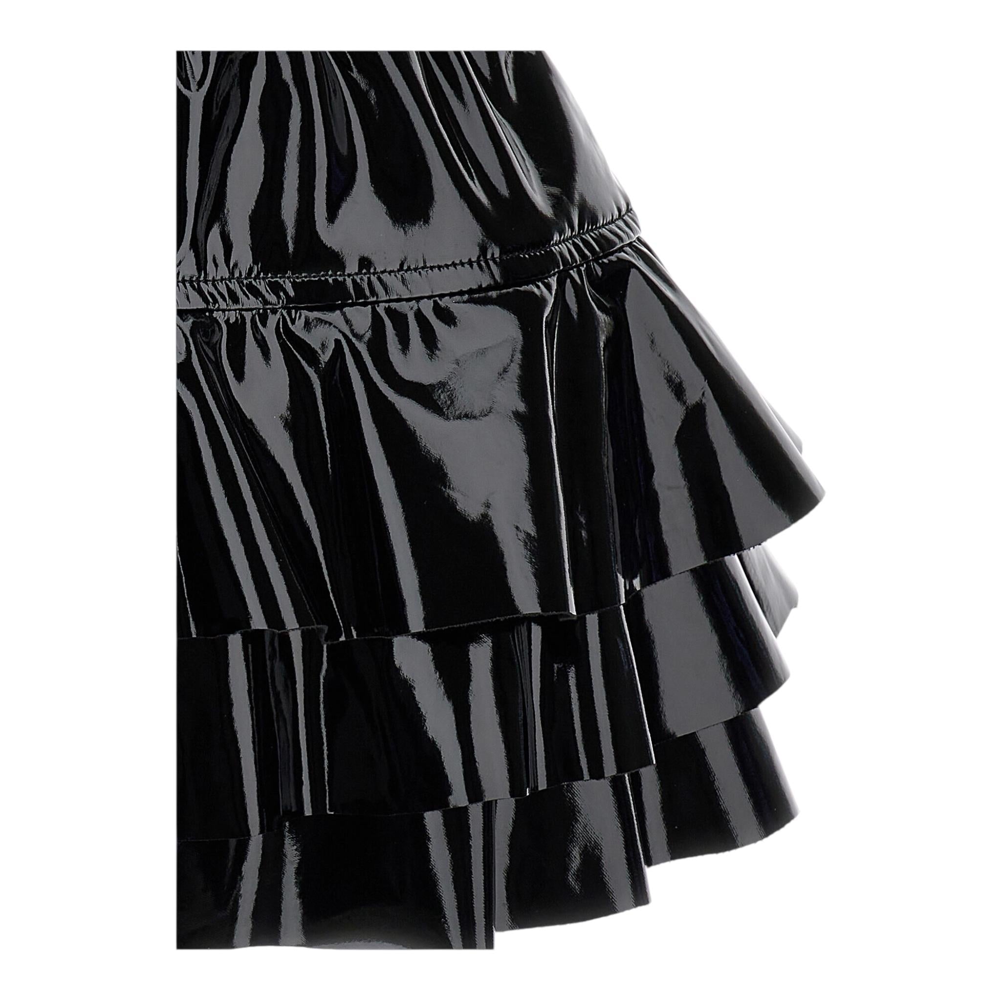 Monnalisa Gonna Tinta Unita In Ecopelle per Bambina 19D704 NERO MONNALISA 