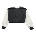 MET felpa girocollo tinta unita con stampa e zip Nero per Bambina ME591 NERO MET 