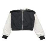 MET felpa girocollo tinta unita con stampa e zip Nero per Bambina ME591 NERO MET 