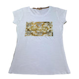 Yes Zee T-Shirt Tinta Unita Girocollo con Stampa per Bambina 3021 BIANCO YES ZEE 