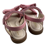 Florens The Little – Einfarbige Sandalen mit rosa Schleife für Babys