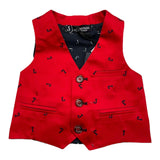 Jeckerson Panciotto Tinta Unita Con Stampe Logo Rosso Per Neonato