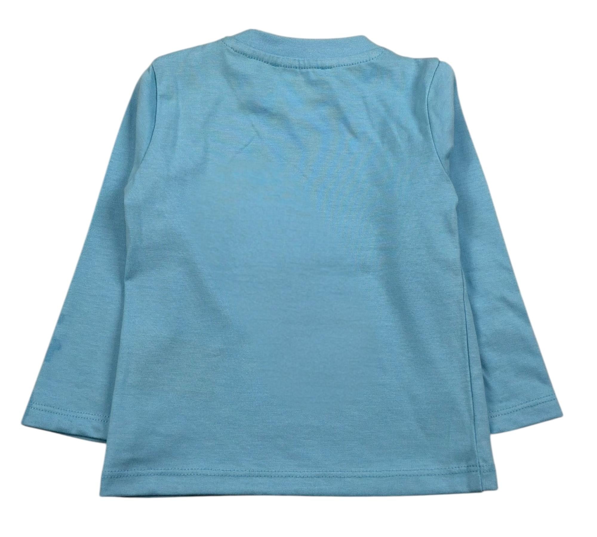 John Richmond Shirt Girocollo Tinta Unita con Logo per Neonato RIP26105TS AZZURRO JOHN RICHMOND 