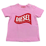 Diesel T-Shirt Girocollo Tinta Unita con Stampa per Neonata K00348 ROSA DIESEL 