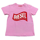 Diesel T-Shirt Girocollo Tinta Unita con Stampa per Neonata K00348 ROSA DIESEL 