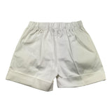 Il Gufo Bermuda Tinta Unita Con Elastico In Vita Bianco Per Neonato