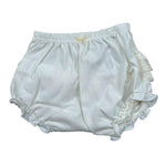 Calamaro Coulotte Tinta Unita con Ricami per Neonata 17261 BIANCO CALAMARO 