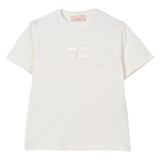 Elisabetta Franchi T-Shirt Girocollo Tinta Unita con Logo per Bambina EFTS231XX PANNA ELISABETTA FRANCHI 