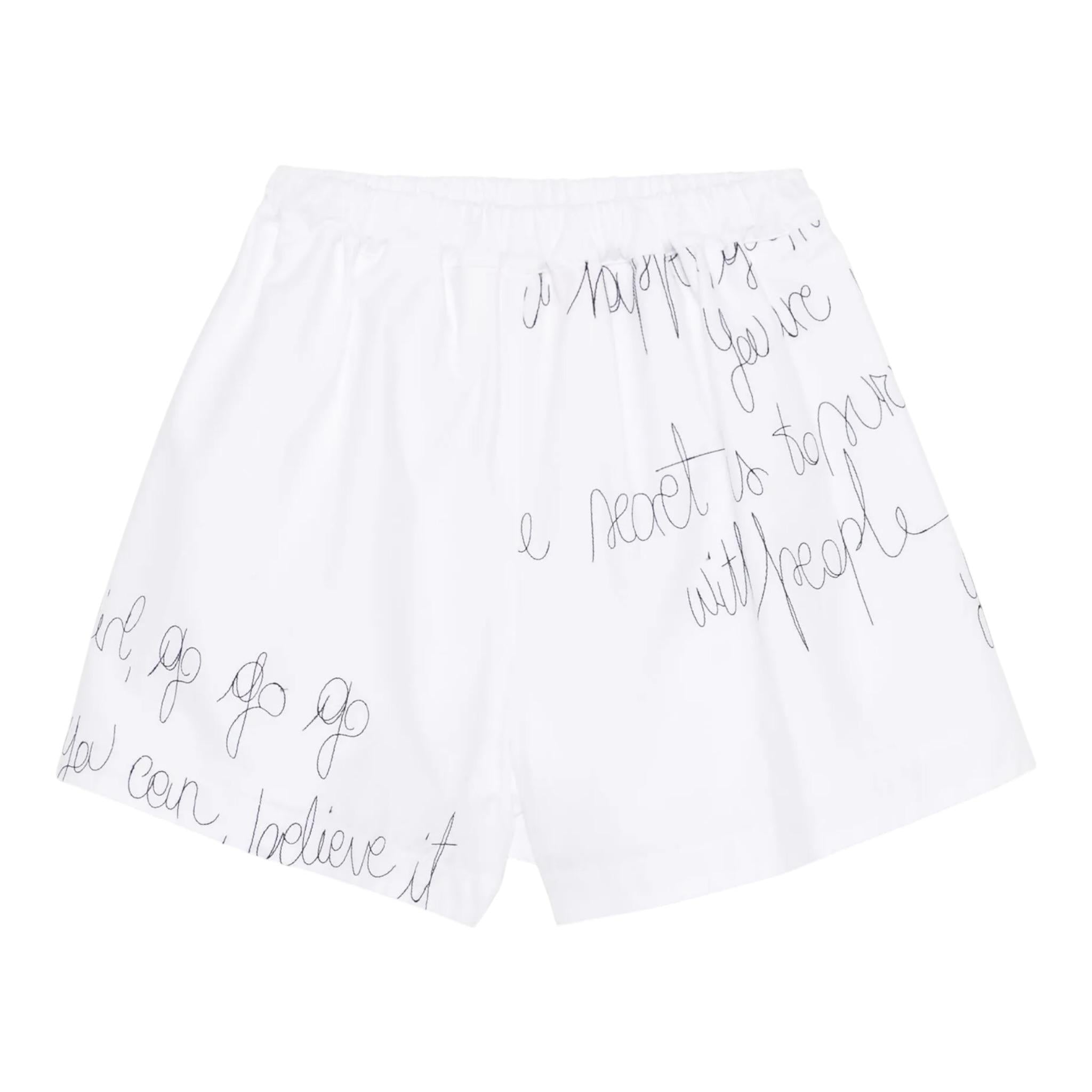 Simonetta Short Tinta Unita con Elastico In Vita per Bambina SW6B09 BIANCO SIMONETTA 