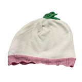 Colori Chiari Cappello Tinta Unita Con Profili In Contrasto Bianco Per Neonata
