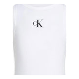Calvin Klein Canotta Tinta Unita con Logo per Bambina IG0IG02435X BIANCO CALVIN KLEIN 