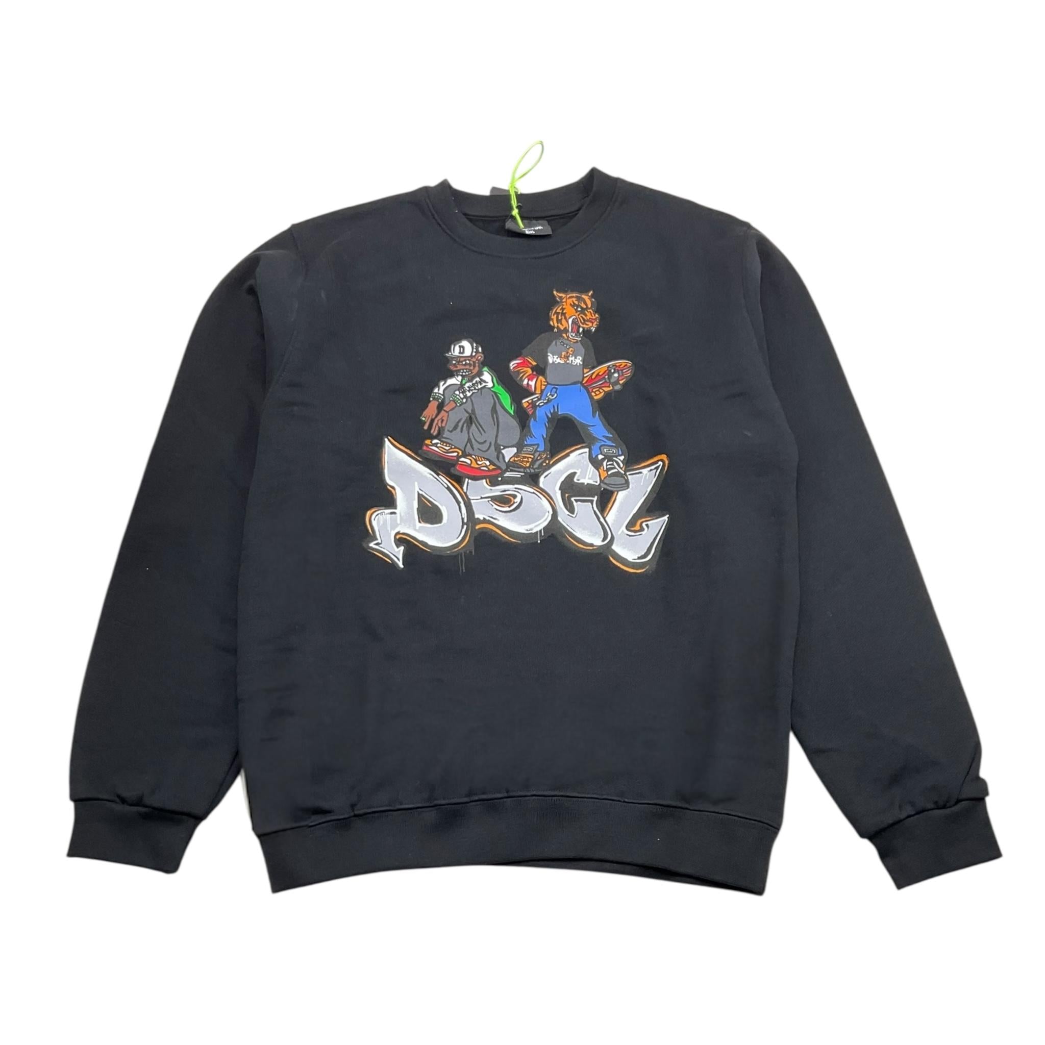 DISCLAIMER felpa chiusa girocollo tinta unita con logo Nero per Bambino 24IDK58220X NERO DISCLAIMER 