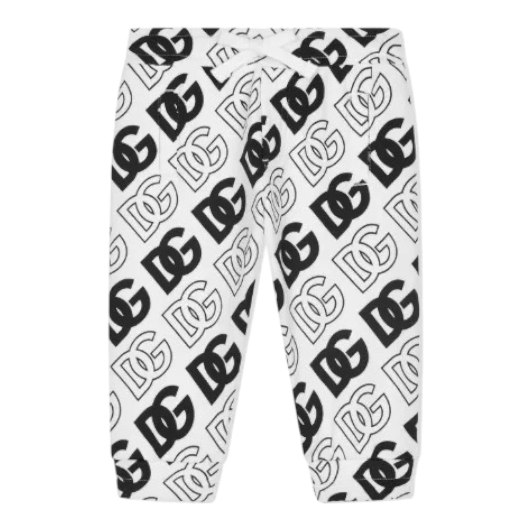 DOLCE & GABBANA pantalone modello tuta logato bicolore Bianco/nero per Neonato L4JPFNN BIANCO/NERO DOLCE & GABBANA 