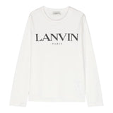 LANVIN shirt girocollo tinta unita cn logo Bianco per Bambino N25145 BIANCO LANVIN 