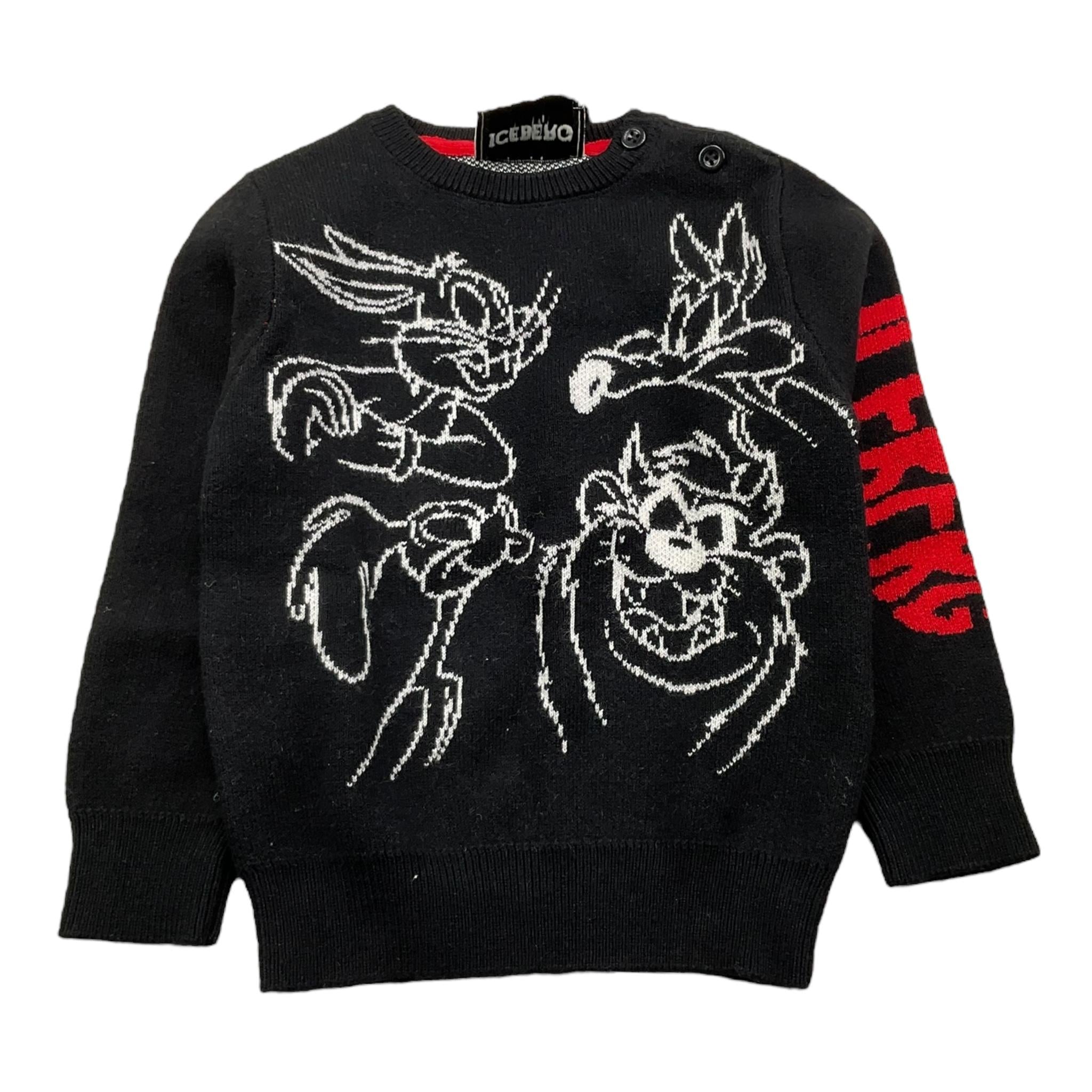 ICEBERG maglia tinta unita girocollo con stampa Nero per Neonato MGICE5314BX NERO ICEBERG 