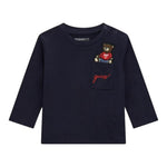 GUESS shirt girocollo tinta unita con stampa Blu per Neonato I4BI00I3Z13X BLU GUESS 