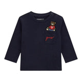 GUESS shirt girocollo tinta unita con stampa Blu per Neonato I4BI00I3Z13X BLU GUESS 