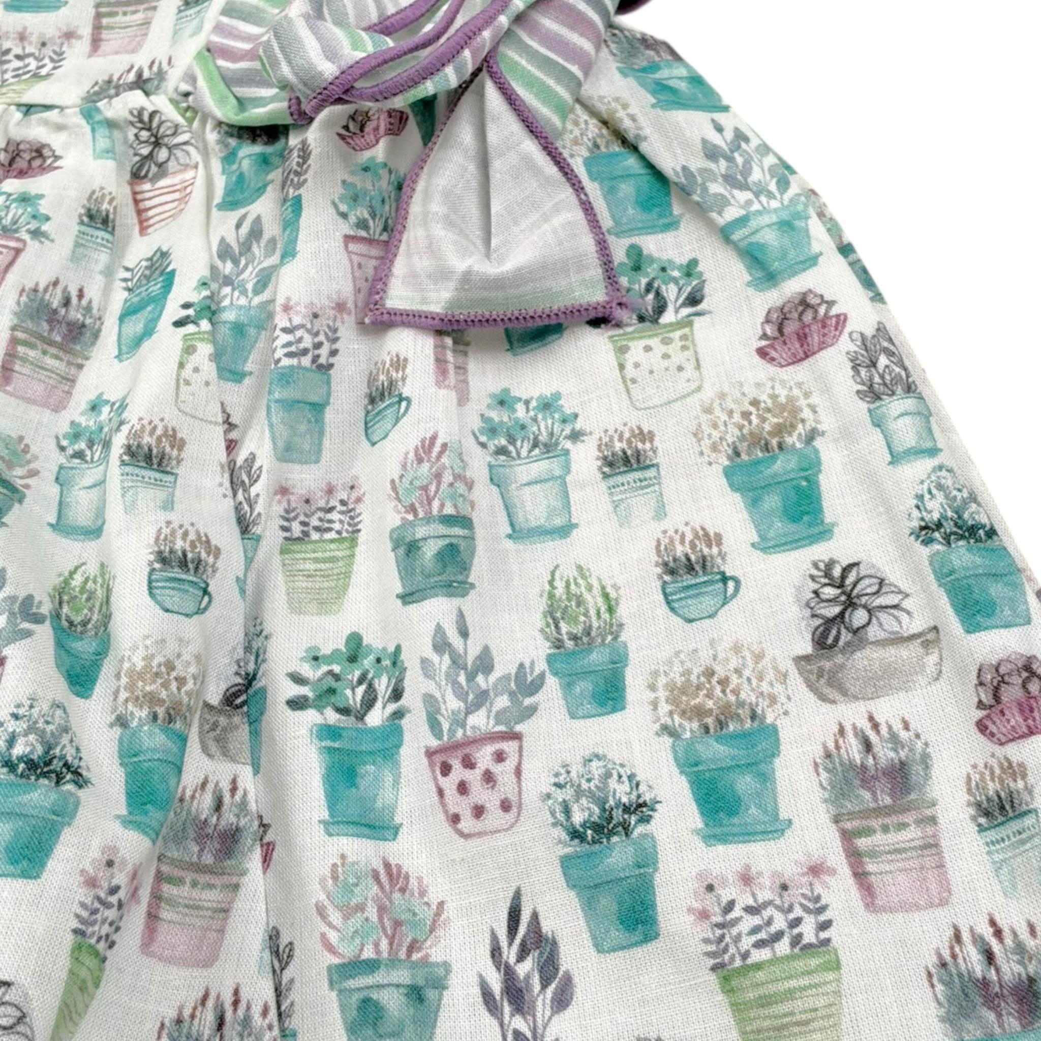 Calamaro Abito Tinta Unita con Stampa per Bambina 21301J BIANCO CALAMARO 