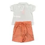 Calamaro Completo 2 Pezzi Polo-Bermuda Bicolore per Neonato 11133 BIANCO/ARANCIONE CALAMARO 