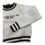 MARC ELLIS maglia girocollo tinta unita con logo e profili in contrasto Bianco per Bambina JMJSW00187X BIANCO MARC ELLIS 