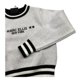 MARC ELLIS maglia girocollo tinta unita con logo e profili in contrasto Bianco per Bambina JMJSW00187X BIANCO MARC ELLIS 