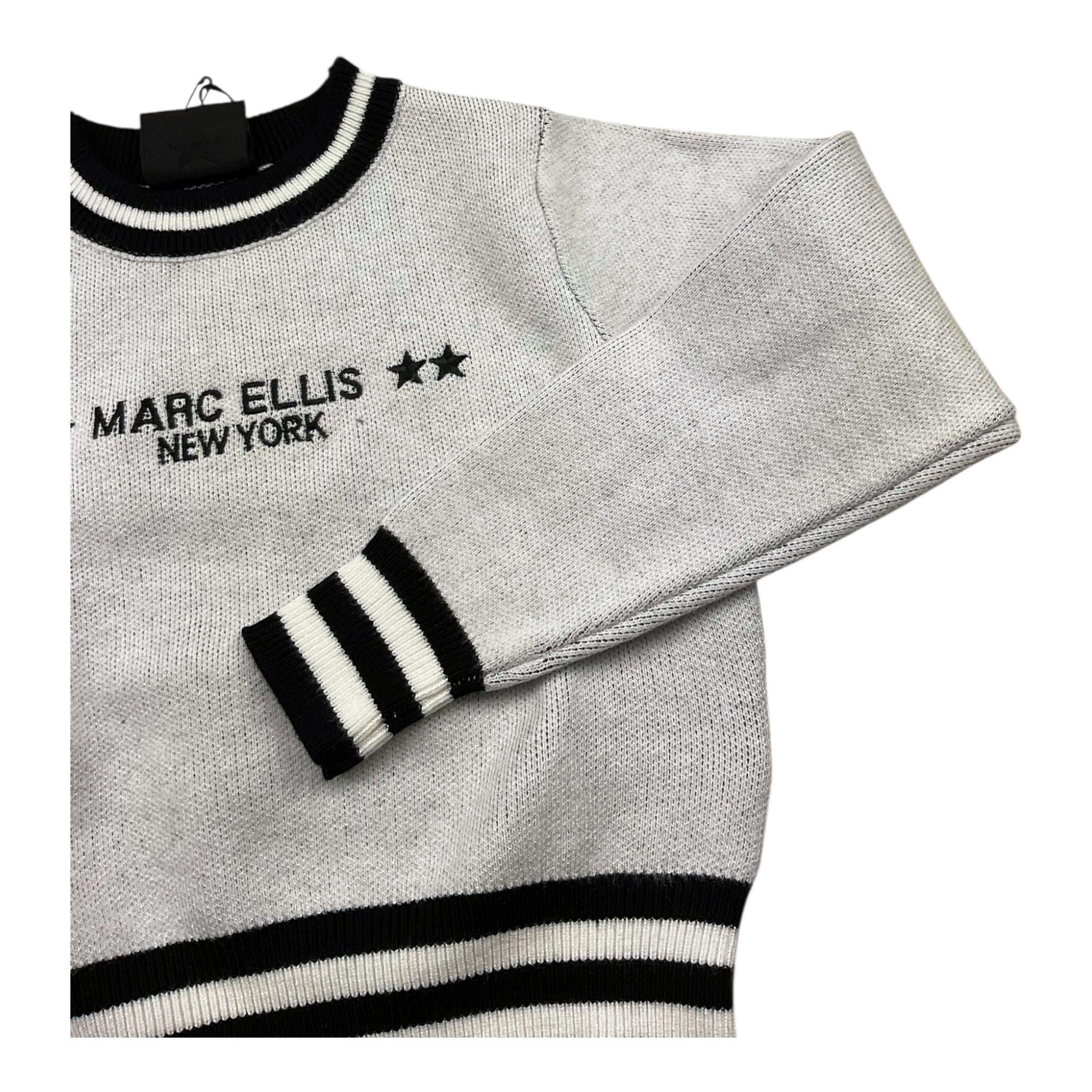 MARC ELLIS maglia girocollo tinta unita con logo e profili in contrasto Bianco per Bambina JMJSW00187X BIANCO MARC ELLIS 